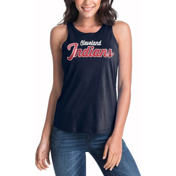 NWT Small Cleveland Indians New Era Women's Mesh Back Jersey Tank Top - Picture 1 of 5